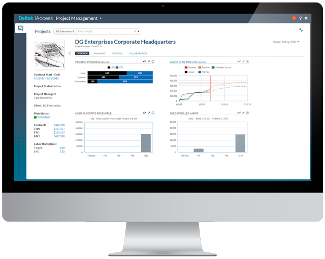 screenshot of Deltek Vision